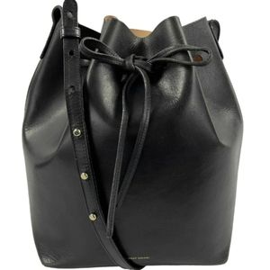 MANSUR GAVRIEL Leather Drawstring Bucket Bag  Black USED